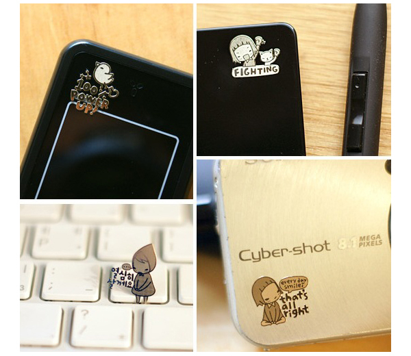 100PCS /  Ƽ  ڵ ȭ Ƽ 缱 ƼĿ  Ϳ ݼ  ƼĿ/100pcs/lot Multi Pattern Cute Metal Small Stickers for Cellphones Cartoon Anti-radiation S